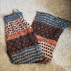Whispers Blue and Orange Boho Pants